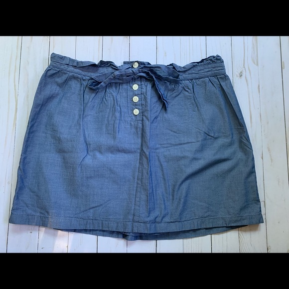 J Crew blue denim color paper bag skirt - Picture 1 of 2